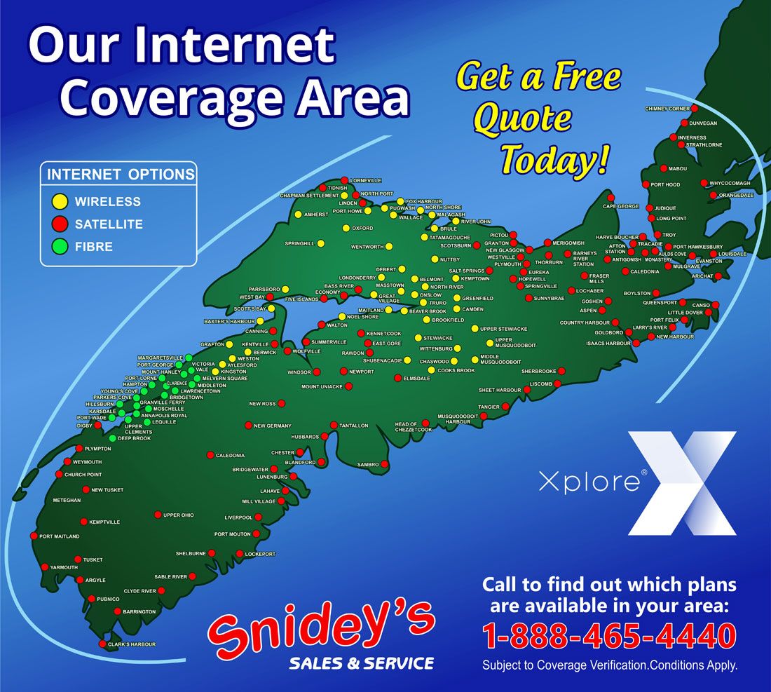 Coverage Map for Xplornet Satellite, Fibre & LTE Internet - affordable and reliable internet for rural areas. Check out our NEW Annapolis County Xplore Fibre Options!